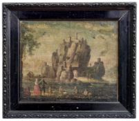 Coastal landscape with rock castle, Germany, 18th century