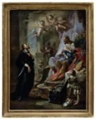 Investiture of a bishop by an enthroned ruler, Southern Germany, probably Augsburg, 18th century.