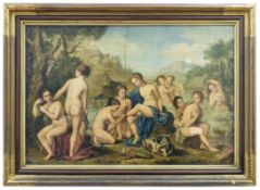 Diana and her nymphs bathing, 18th century Flemish painter