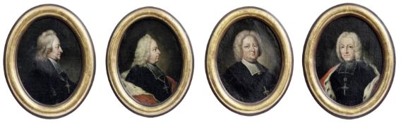 Set of four small portraits of Würzburg prince-bishops, Würzburg painter of the 18th century