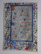 Pergamentblatt aus Stundenbuch