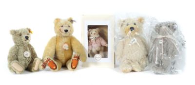 5 Teddybären Steiff, ca. 1990/2000er