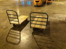 Lot of (2) Uline Wooden Flat Bed Carts