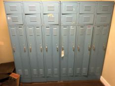 Set of (12) Lockers with (12) Mini Lockers on Top