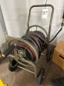 Rolling Garden Hose Cart with Garden Hose