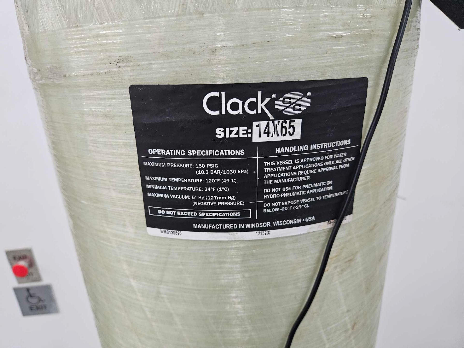 Clack 14x65 Water Softener Tank - Image 5 of 5