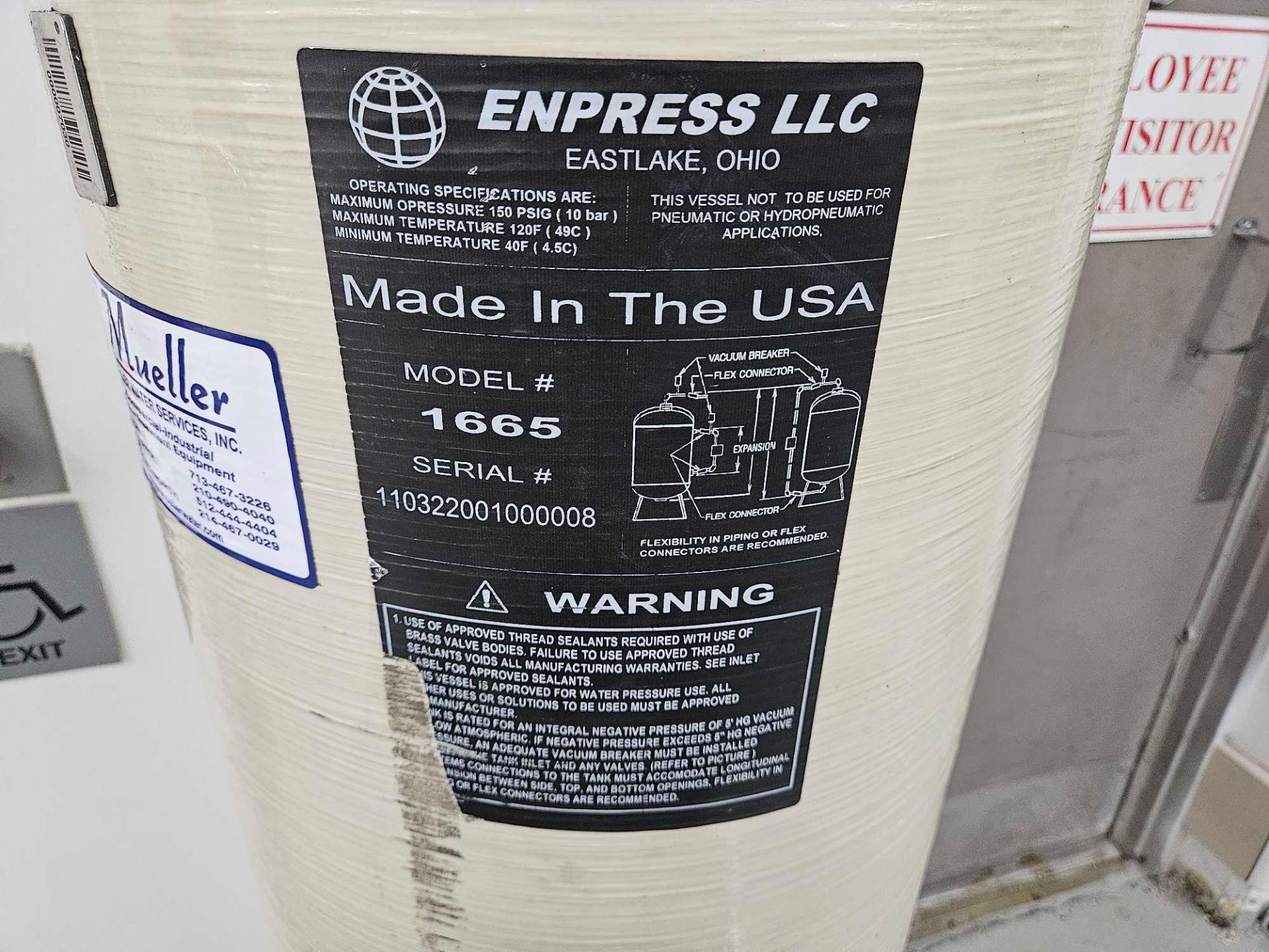Clack 14x65 Water Softener Tank - Image 2 of 4