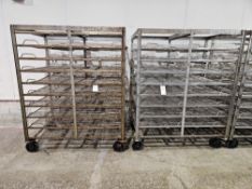 Lot Of (2) Rolling Smoker Racks