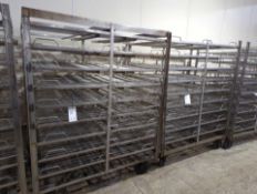 Lot Of (2) Rolling Smoker Racks