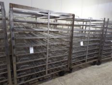 Lot Of (2) Rolling Smoker Racks