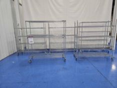 (5) Uline Chrome Mobile Shelving Units