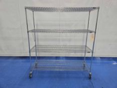 Uline Chrome Mobile Shelving Unit