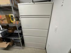 Lot of Metal Shelving and a Filing Cabinet