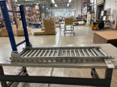 (2) Adjustable Height Stainless Steel Gravity Roller Conveyor Attachments