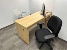 Office Furniture: Desk and 2 Chairs
