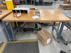 Lot of (2) Tables with Wooden Tabletops
