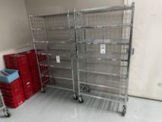 Lot of (3) 6 Tier Wire Racking on Casters