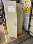 Lot of (3) Shelves, (1) Table, (1) Filing Cabinet and (1) Cabinet