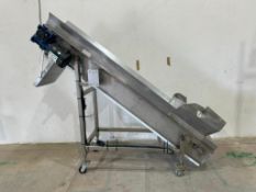 Custom Cleated Blue Belt Incline Conveyor