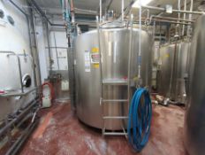 1500 Gallon Walker Stainless Steel Jacketed Tank