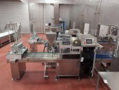 Italianpack Perseus Pack Stainless Steel Three-Lane Tray Sealer With 3 Head Pneumatic Liquid Filler