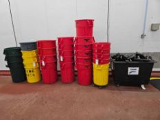 (27) Garbage Cans with Trash Can Dollys