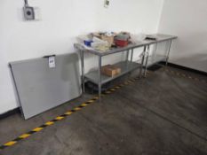 2 Stainless Steel Prep Table and Foldable Portable Plastic Table