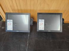 (2) (4) Dell E157FPTe Cashier monitors With Card Reader