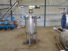 Holloway America 100 Gallon Stainless Steel Non-Jacketed Tank w/ 1Hp Mixer