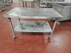 Stainless Steel Table on Casters