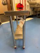 Stainless Steel Side Table with Casters