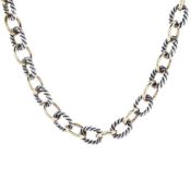 David Yurman 18k Yellow Gold and Sterling Silver Link Chain Necklace