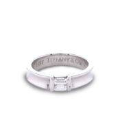 Tiffany & Co. 18k White Gold Double Baguette Diamond Ring