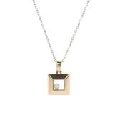 Chopard 18k Yellow Gold Happy Diamonds Icons Square Pendant Necklace
