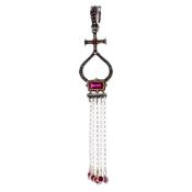 Konstantino Sterling silver and 18k Yellow Gold Corundum Tassle Pendant