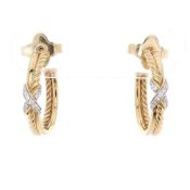 David Yurman 18k Yellow Gold Petite X Design Diamond 1