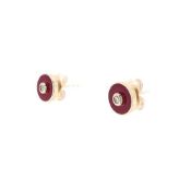 Michael M 14k Yellow Gold Chroma Extruded Bezel Studs - Magenta
