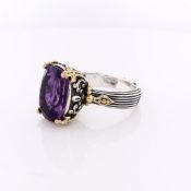 Konstantino Two-Tone Amethyst Delos Ring
