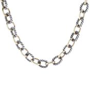 David Yurman 18k Yellow Gold and Sterling Silver Link Chain Necklace