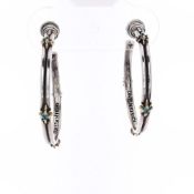 Konstantino Two-Tone Astria Star Axis Hoop Earrings