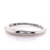 David Yurman Sterling Silver Pure Form Smooth Hinged Bangle