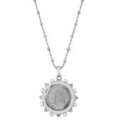 Honora Sterling Silver Coin with Freshwater Pearl Frame Pendant Necklace