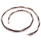 Giorgio Armani 18k White Gold Diamond and Ruby Twisted Circle Necklace