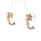 Michael M 14k Yellow Gold Mixed Shape Diamond Bezel Huggie Hoop Earrings