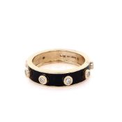 Michael M. 14k Yellow Gold Chroma Extruded Diamond Bezel Ring - Black