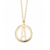 Michael M. 14k Yellow Gold Mini Tetra Initial A Medallion Necklace - 15mm