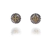 Konstantino Dome Two-Tone Stud Earrings