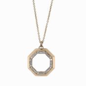 Michael M 14k Yellow Gold Octave Baguette Diamond Pendant Necklace