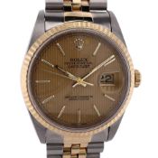 Men's Rolex Two-Tone Oyster Perpetual Datejust with Gold Tapestry Dial