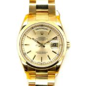 Men's Rolex Day-Date with Champagne Dial in 18k Yellow Gold